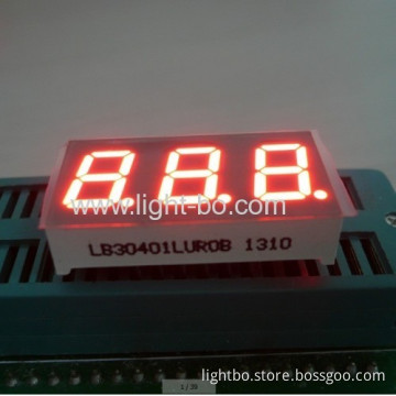 Ultra Red 0.4" 3-digit 7-segment Led Display For Instrument Panel, Common Cathode 